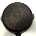 GRISWOLD 709 K  CAST IRON NO. 3 SKILLET WITH DUAL SPOUTS ERIE PA