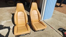 Porsche 911 G-body Front Bucket Seats Pair Tan Beige Sc Carrera Oem 1974-1989