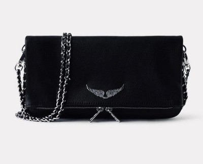 Tasche Pochette Zadig & Voltaire Leder Schwarz Neu