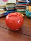 FIESTAWARE HLC Kitchen Kraft Small Covered Jar RED Vintage Marked (OLDER)