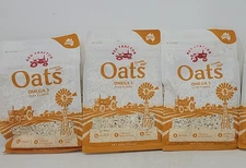 Lot Of 3 Red Tractor Oats OMEGA 3 Flax Flakes Creamy Style & Protein. 17.6 Oz.