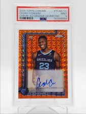 CEDRIC COWARD 2025-26 TOPPS CHROME ROOKIE ORANGE GEO RC AUTO /25 PSA 9 Q5692
