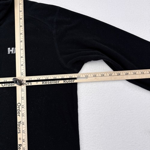 Helly Hansen Fleece Pullover Men Size Large Black 1/4 Zip Hiking Travel Polartec - Picture 9 of 10