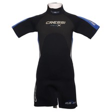 Cressi, Neoprenanzug, Größe: 134, MED X JUNIOR SHORTY, Schwarz/Blau, Nylon #s7c