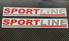 Sportline 2x Red & Mirror chrome 230mmx26mm  Stickers Transporter T4 T5 T6 