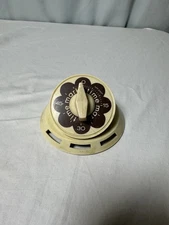 Vintage Mark Time Kitchen Timer WORKS Brown Daisy Retro MCM 60s 70s