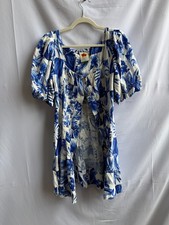 FARM Rio Garden Tiles Mini Dress Size S with Button Damage