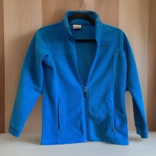 Columbia Youth M 10/12 Full Zip Fleece Jacket Blue Warm Outdoor Hiking Layer