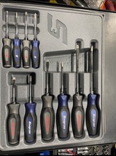Snap On Instinct Soft Grip Screwdriver Set Power Blue Instinct Grey With Tray