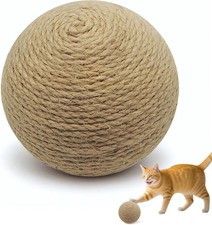 3.94 inch Sisal Cat Ball Toy, Interactive Natural Cat Scratching Ball,