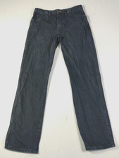 Wrangler 13MWZ Jeans Mens 33x34 Black Cowboy Cut Original Fit Cotton Rigid Denim