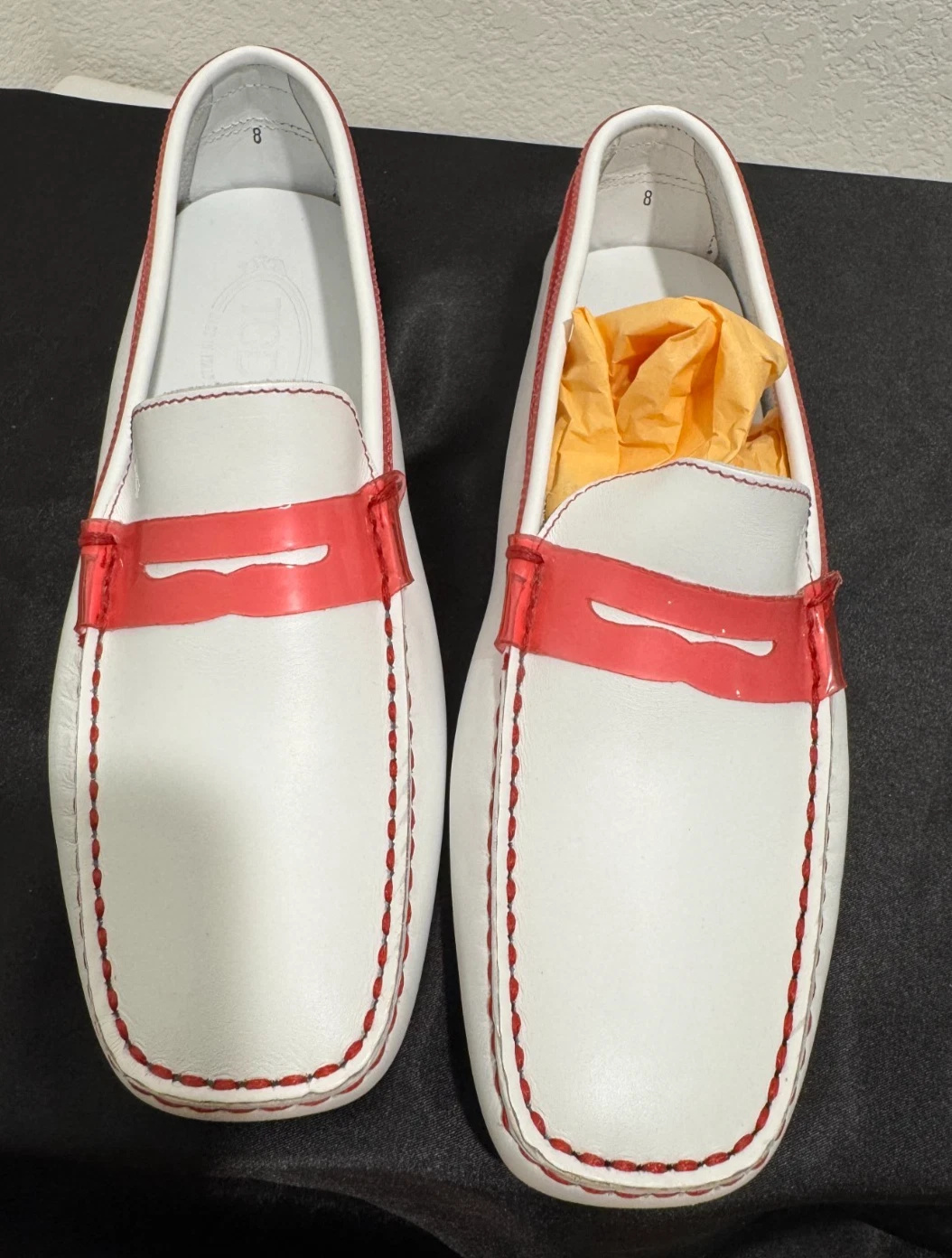 TOD’S Tods scarpe basse donna mocassini penny guida taglia 8 fondo bianco rosa nub