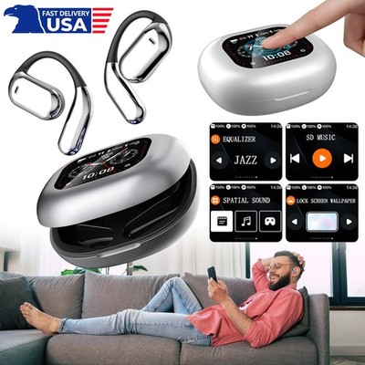 New Wireless Earbuds w/ LCD Touch Screen Bluetooth 5.4 Low Latency Game Mode ANC