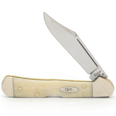CASE XX KNIVES NATURAL BONE MINI-COPPERLOCK W/SHIELD 3 5/8'' POCKET KNIFE