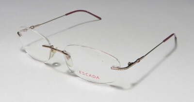 ESCADA VES533S COL.A39 LIGHTWEIGHT RIMLESS SHINY ARMS BRAND NAME LOGO EYEGLASSES