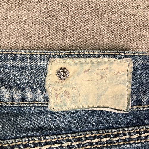 Silver Jeans Womens 28 Blue Suki Faux Flap Pockets Embroidered Flare Distressed - Bild 12 von 14