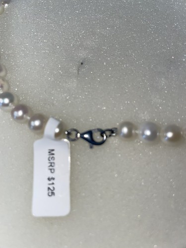 Kyoto Necklace Cultured White Pearls with Earrings .925 Silver 18” Long NIB - Picture 5 of 10