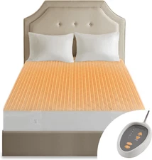 Cotton Blend Heated Mattress Pad Secure Comfort Technology - Luxury Quilted Elec