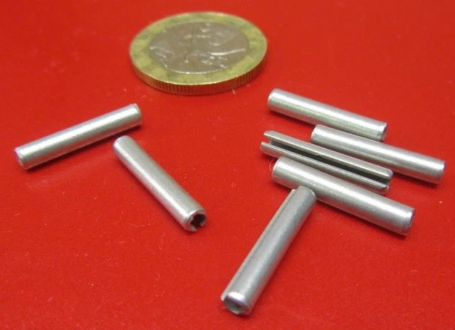 Zinc Plate Steel, Slotted Roll Spring Pin, 1/8" Dia x 11/16" Length, 250 pcs