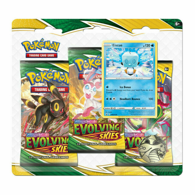 Pokemon Trading Card Game: Sword and Shield - Evolving Skies Three Booster  Packs for sale online