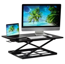 Mount-It! Height Adjustable X-Lift Standing Desk Converter 32" x 22"