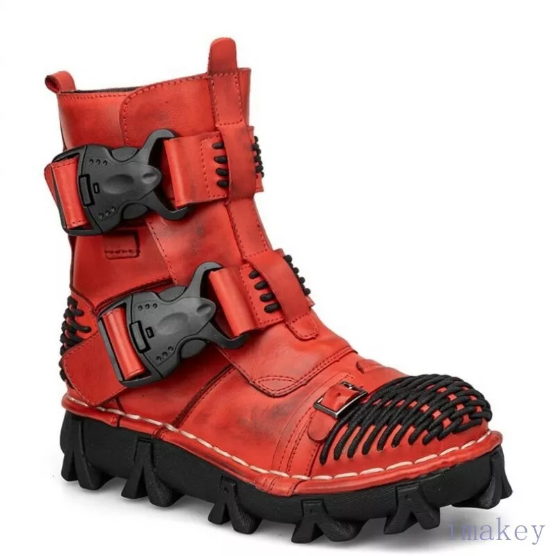 Red punk hotsell boots