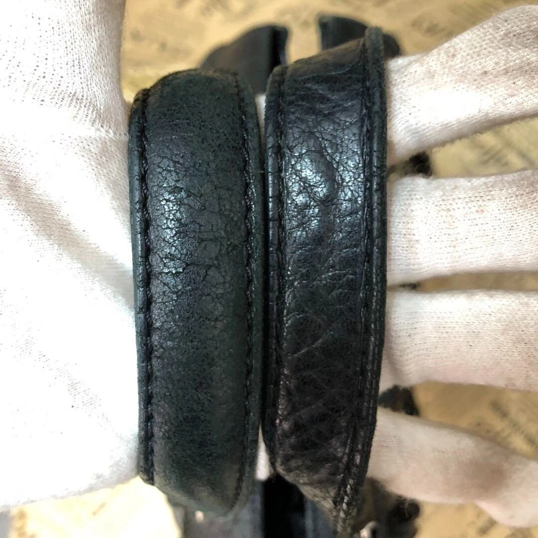 CELINE Tote Bag Nylon Pelle Borsa a Mano Carrozza Charm Nero USATOe Autore