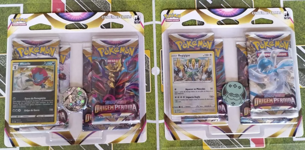 Pokémon Sword & Shield LOST ORIGIN 4-Pack Blister PORTUGUESE Regigigas  Weavile