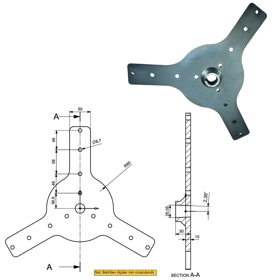 Juego de turbina eólica IstaBreeze® 107 cm - cuchillas negras de 3 piezas para generador eólico Foto 3 de 4