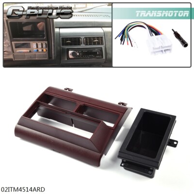 FIT FOR 1988-1994 CHEVY GMC TRUCK RED RADIO DASH POCKET BEZEL KIT MOUNT TRIM