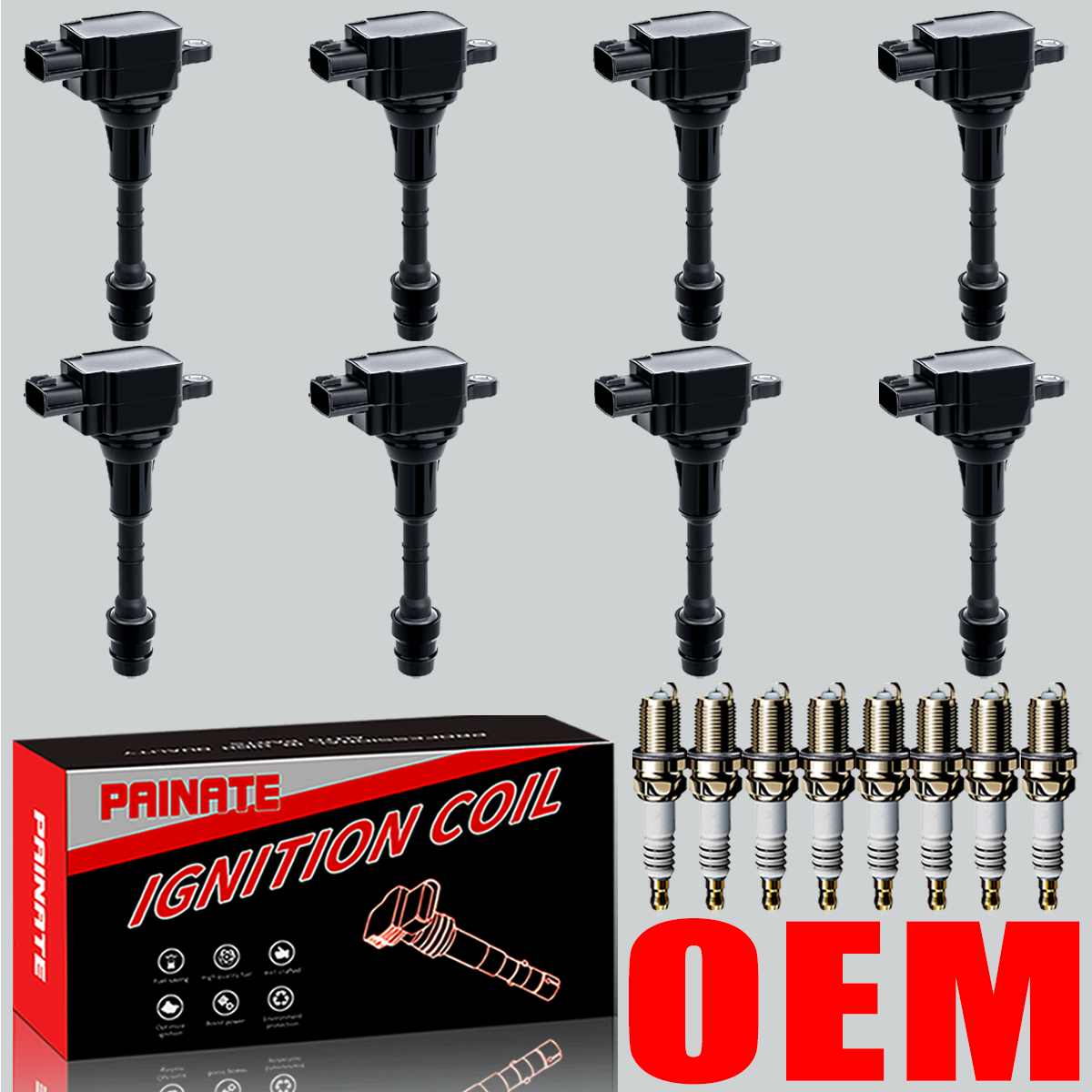 8X OEM Ignition Coil & 8X Iridium Spark Plug For Nissan Titan Armada 5.6L UF510