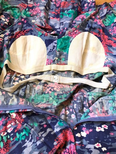 Vintage 60s Malia Honolulu Hawaiian Fit & Flare Dress Built In Bra Size S - Picture 8 of 8