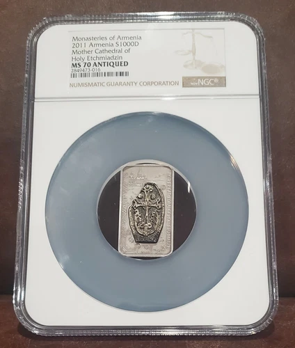 2011 NGC MS 70 ARMENIA 1oz Silver $1000D "MOTHER CATHEDRAL OF HOLY ETCHMIADZIN" 