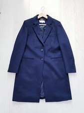 Hobbs Tilda Longline Wool Coat Formal Smart Coat Navy Blue Uk 16 Workwear