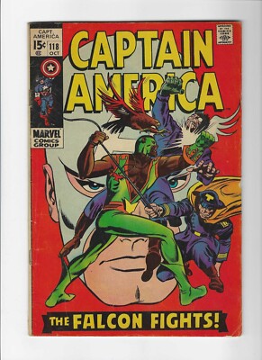 Captain America #118 2nd appearance of Falcon 1968 series Marvel Silver ...