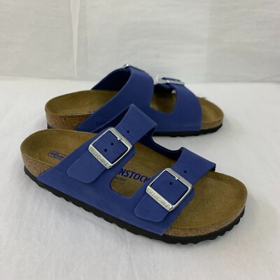 Birkenstock New w/ Box Arizona Azure Blue Nubuck Soft Footbed Nar