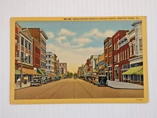Washington Avenue Ave Newport News VA Virginia Linen Postcard
