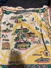 Norwegian Vintage Silk Scarf Handkerchief Bandana Hilsen Fra Norge