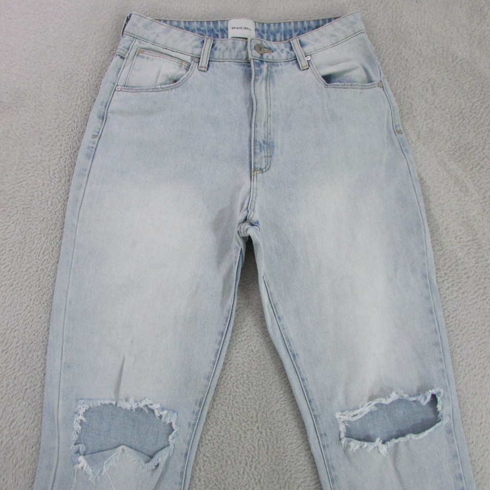 ABrand Jeans Womens 13 W31 L27 Light Blue Slim Crop High Denim Ripped