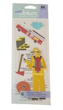 Fire Fighter~Truck~Ax~Boots~Hose~Touch of Jolee's Dimensional Scrapbook Stickers