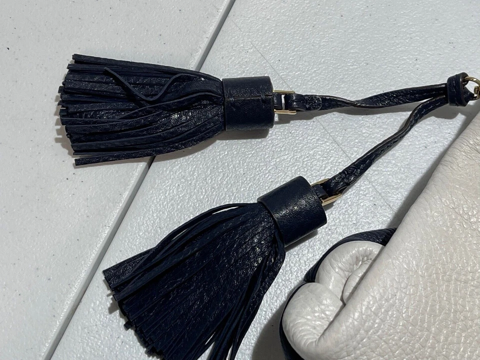 MICHAEL KORS KIP CUERO GUIJARRO BLANCO AZUL MARINO HOBO BOLSO BOLSO BOLSO FLORAL Foto 4 de 4