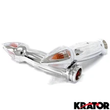 Spiked Chrome Turn Signals Bar Ends Motorcycle Hand Grips for 1'' Handle Bars