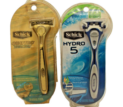 SCHICK - 1 #QUATTRO TITANIUM & 1 #HYDRO 5. (2 PACK)  -READ-
