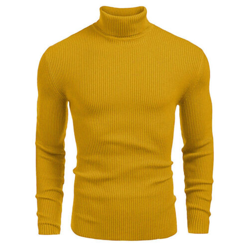 Mens Winter Turtleneck Jumper Tops Sweater Knitted Warm Long Sleeve Slim Shirts - Picture 1 of 25