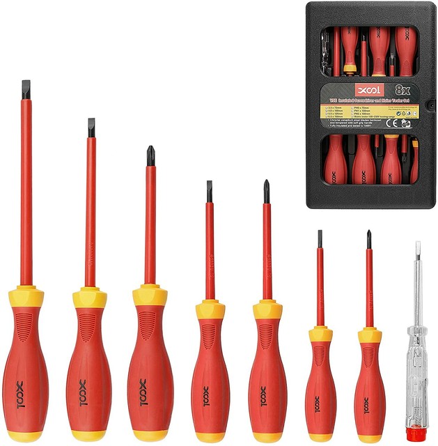 XOOL 1000V Insulated Electrician Screwdrivers Set with Tips