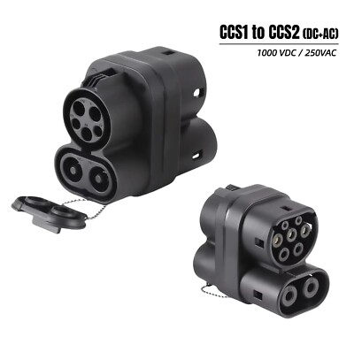 EVSE Charger Adapter CCS Combo 1 to CCS Combo 2, DC+AC ( 1000 VDC / 250 VAC)