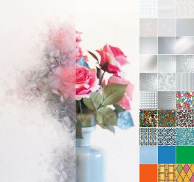 4,43 /m² Fensterfolie Glasdekorfolie Sichtschutz Milchglas bunt selbstklebend