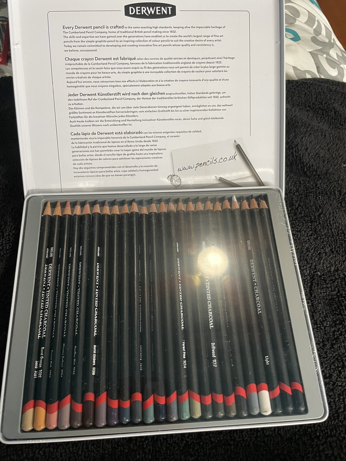 Derwent Tinted Charcoal Pencils  &mdash;&mdash; 24 Count