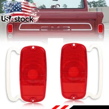 Red Tail Light Lenses w/ Gaskets for 1960-1966 Chevy/GMC Fleetside Pickup Truck