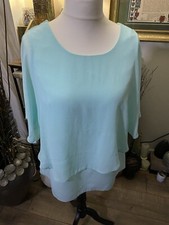 Pretty Green Layered Top By David Emanuel- Size  14- Good Condition/ Worn  Twice